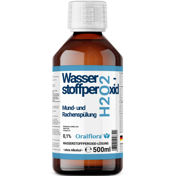 1x 500ml Mundspülung H2O2 Wasserstoffperoxid 0,1% – ohne Alkohol